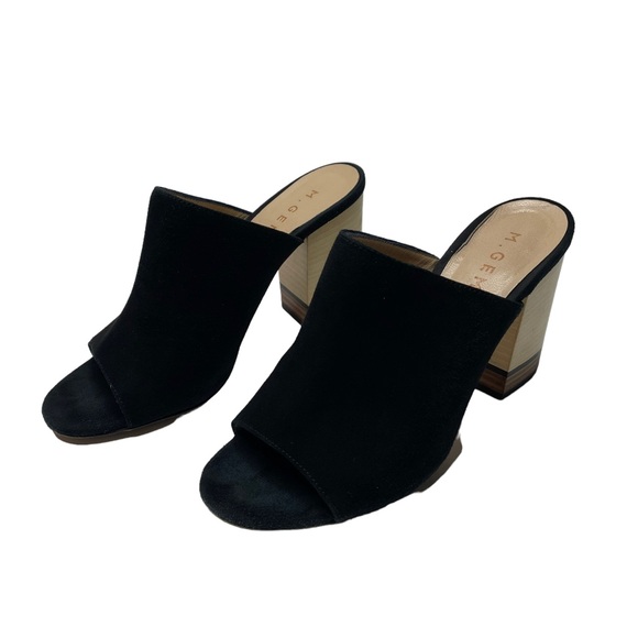 M. Gemi | Black Suede Peep Toe Mules 36.5 - Picture 8 of 10